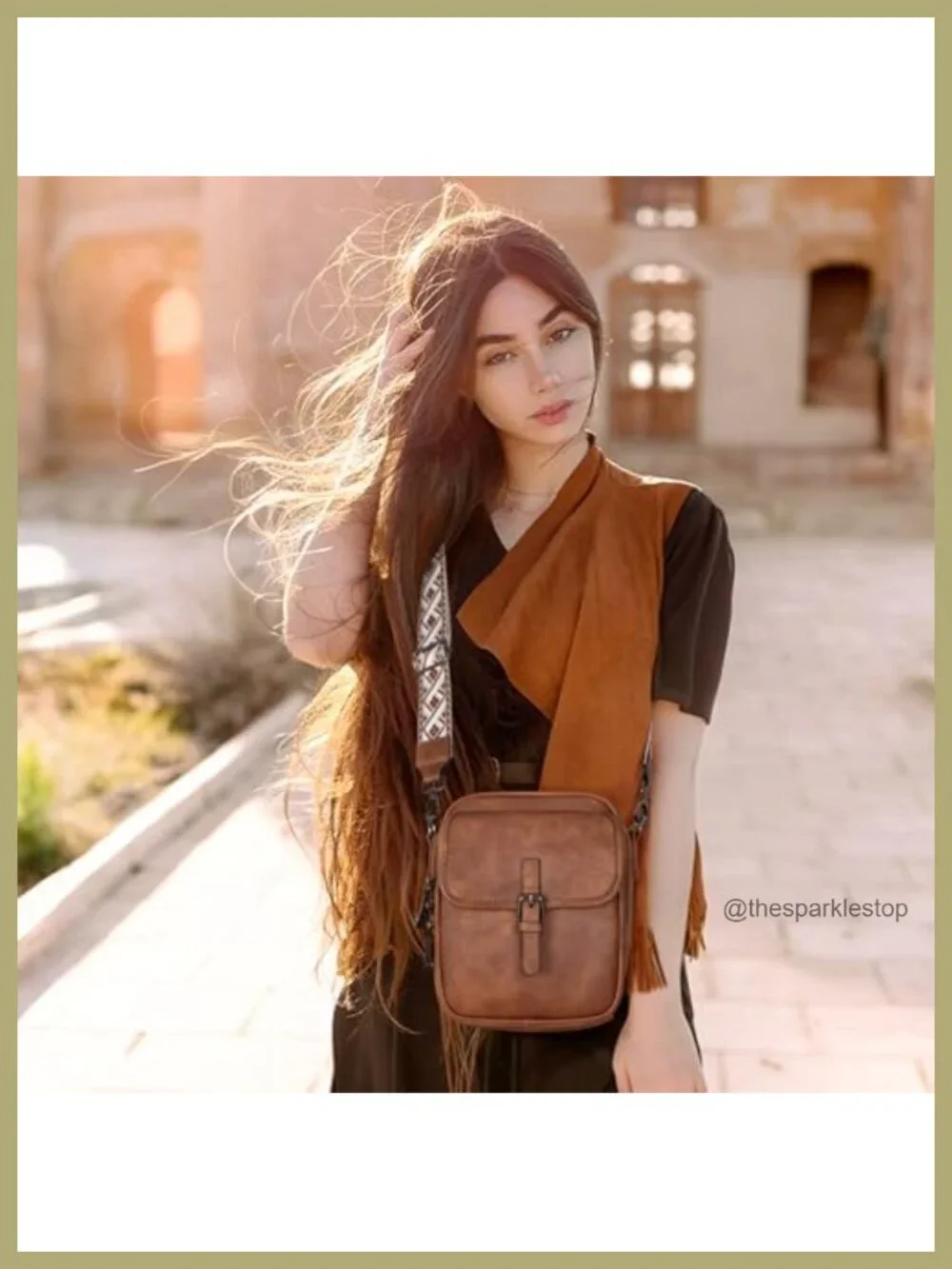 Women's Anti Theft Leather Crossbody Bag RFID Blocking Messenger Purse